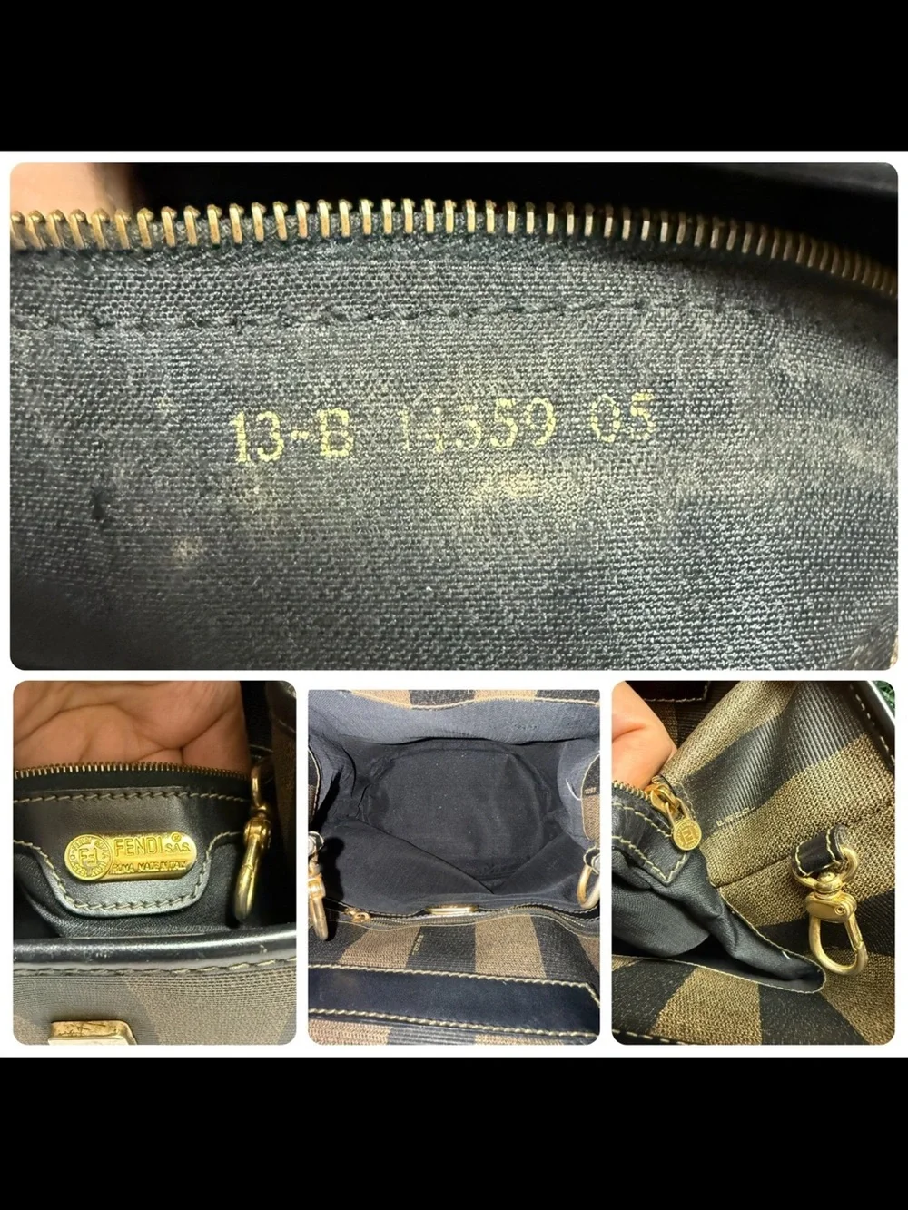 Fendi PEQUIN Striped Sling Backpack Bag Vintage